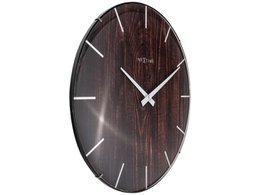 Wall clock NeXtime Edge Wood Dome 35 cm brown