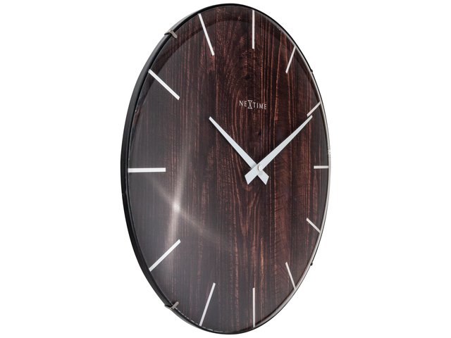 Wall clock NeXtime Edge Wood Dome 35 cm brown