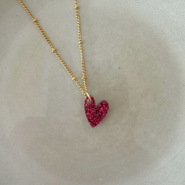 Halskette Lume Charms Glitzer | Herz - Wein