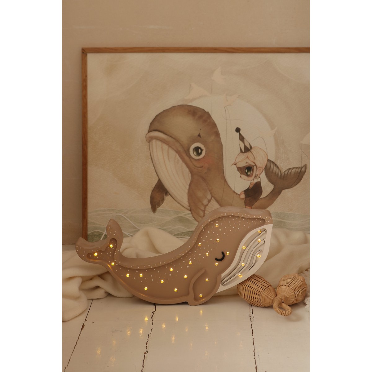 MAŁE ŚWIATŁA LAMPA WIELORYB