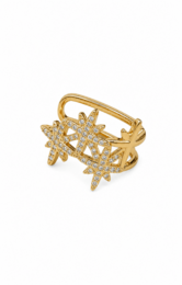 Celestia Cuff – Ohrklemme mit 18 Karat vergoldeten Messingsternen und Zirkonen