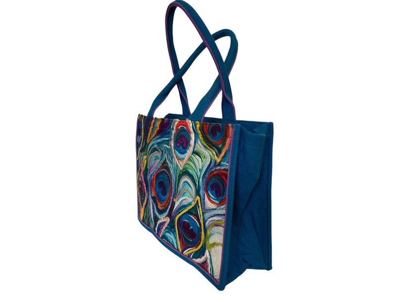 Tas Dames Shopper Peacock Feathers
