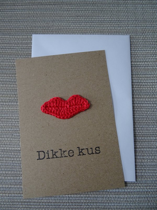 Big Kiss, Dikke kus kaart, Gehaakte kaart