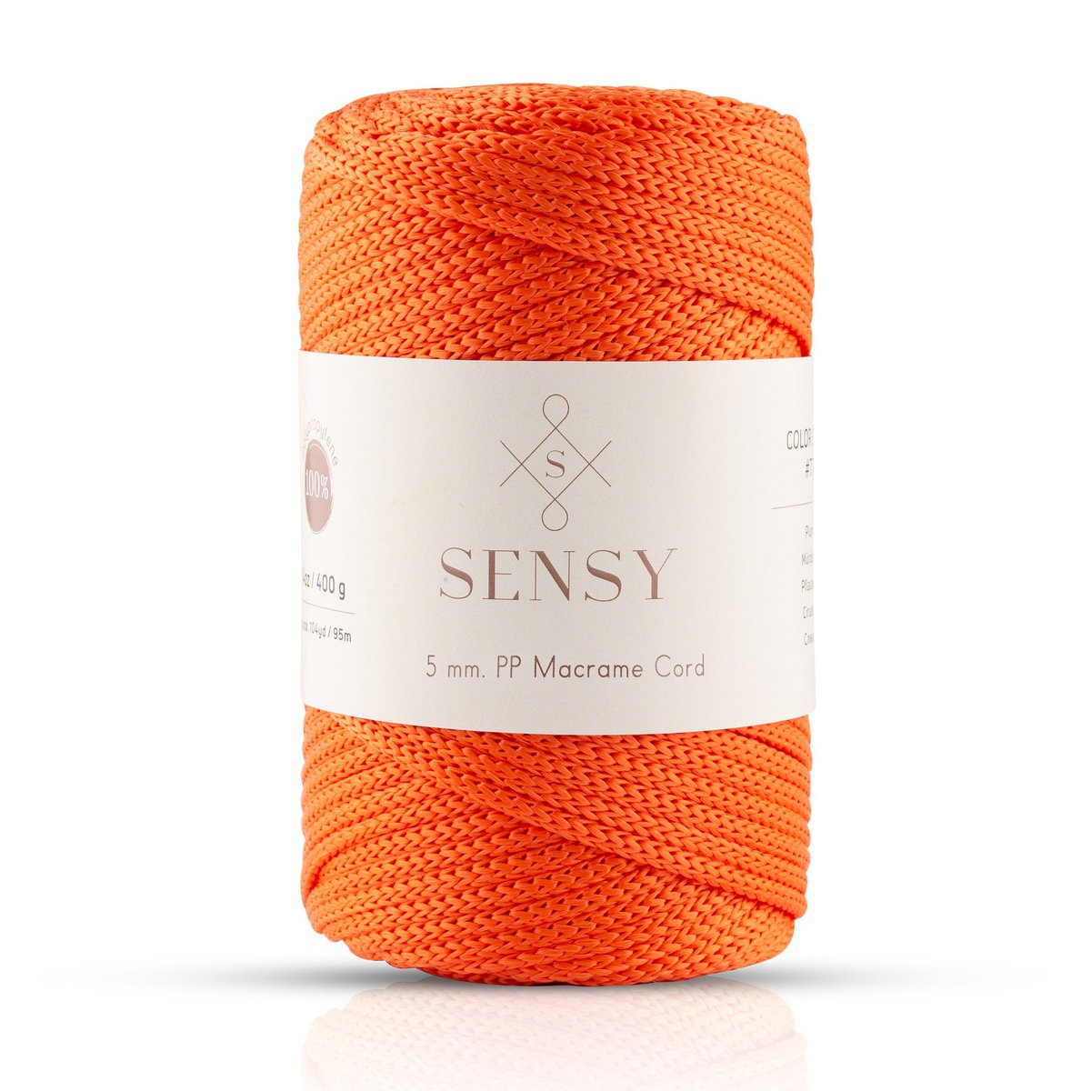 Cordoncino macramè Sensy Premium da 5 mm - 104 iarde, 100% poliestere