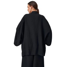 Saga Black Short Kimono