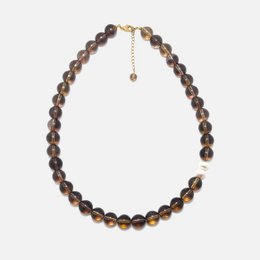 Smoky Quartz & Pearl Halskæde – 10 mm perler i ædelstenssmykker