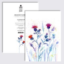 A simple blank journal with a watercolor illustration of thistles on the cover. The journal is available in A5 and A6 sizes.