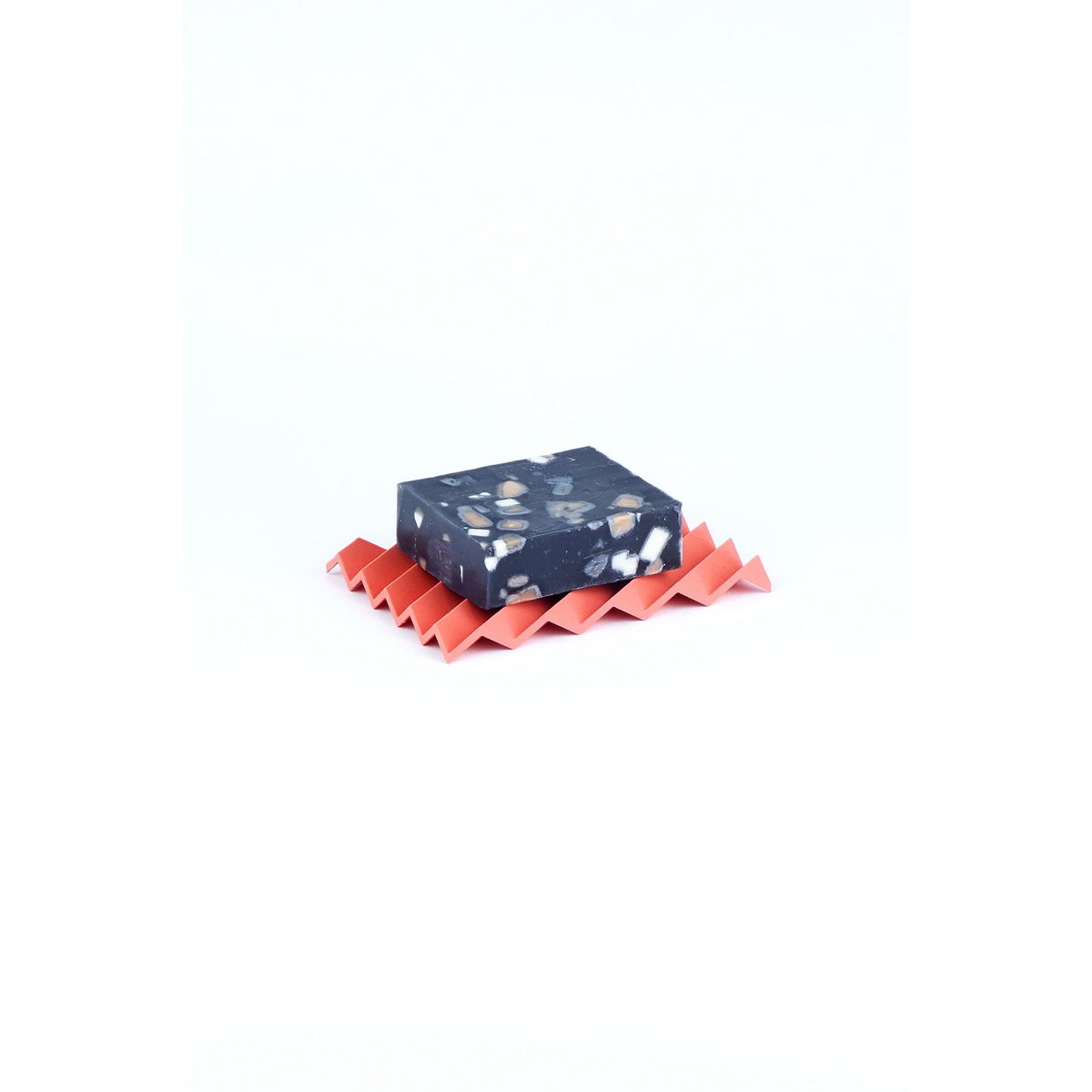 Soap dish made from recycled PET coral red cascade