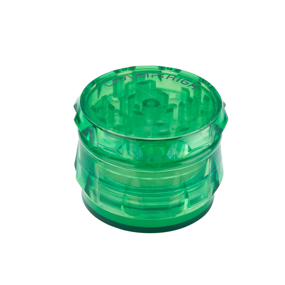 Display van 12 transparante plastic kruidenmolens - roze, wit, geel, groen, zwart en blauw