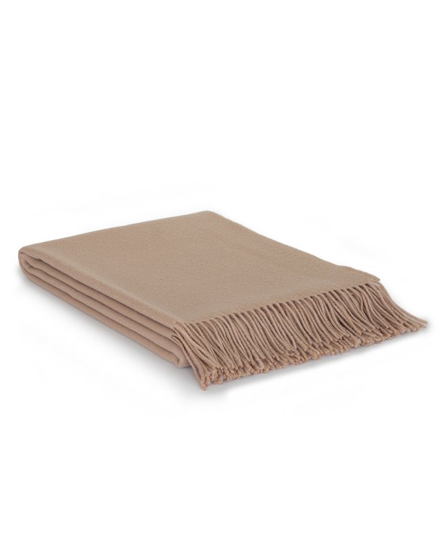 Wool Throw Blanket RIO beige