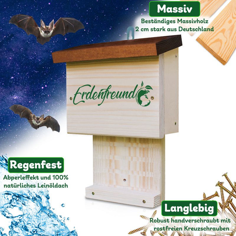 Caja para murciélagos ERDENFREUND® Villa extra grande