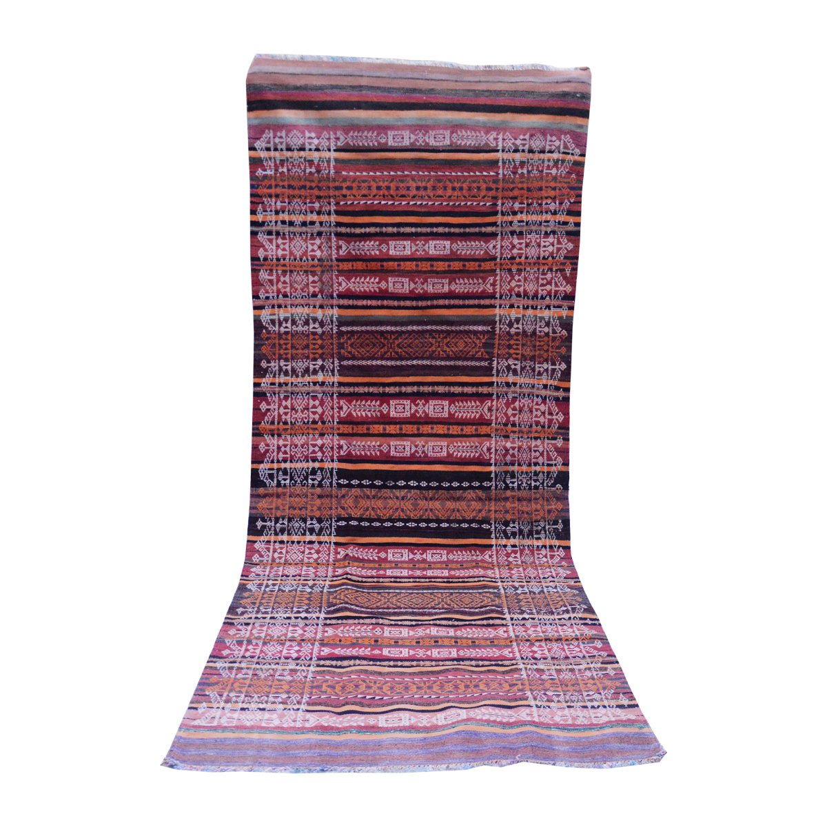 Baluch Soumak Mexicaans rood vintage vloerkleed