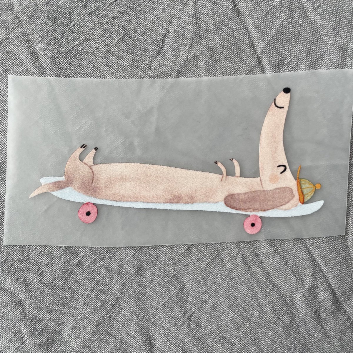 Iron image Skater dachshund, hanging picture dog, patch, gift