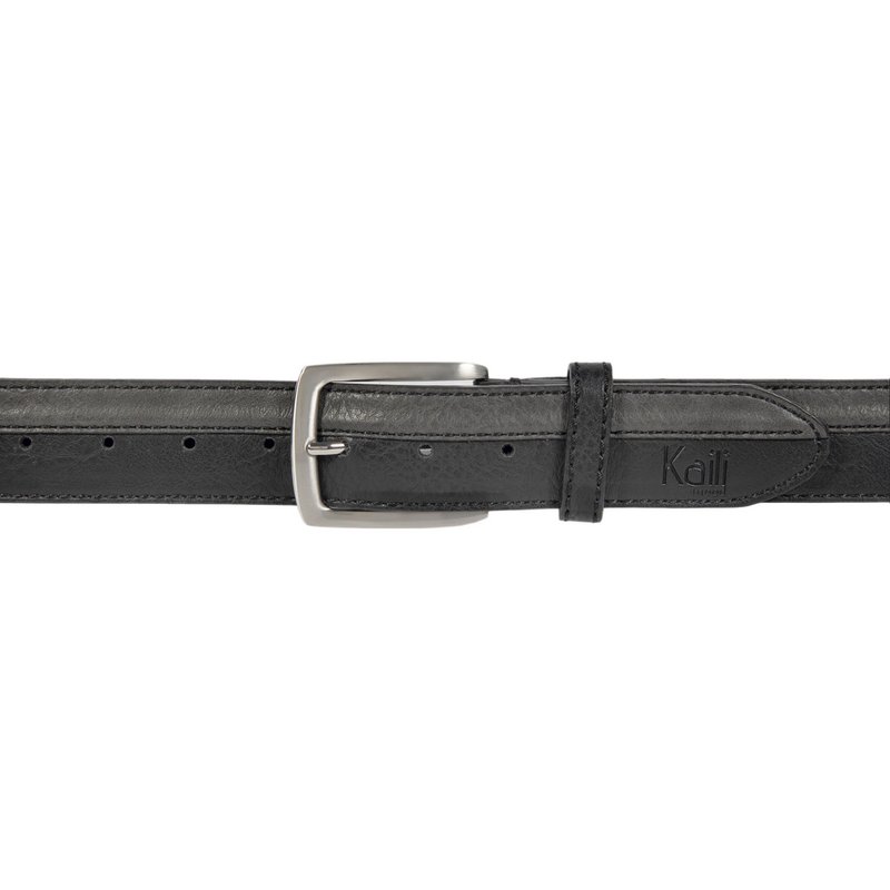 K4007AKB | Bicolor Men's Belt in Leather Lining with Pu Finish. Color Black/Anthracite. Dimensions: 125 x 3.8 x 0.5 cm (waistline 110 cm). Packaging: rigid bottom/lid Gift Box