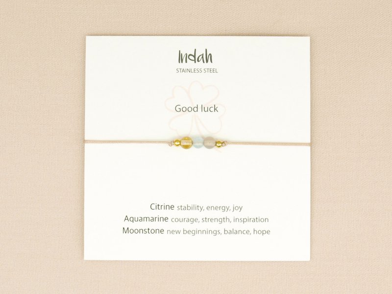 Armband rock, good luck, zilver en goud