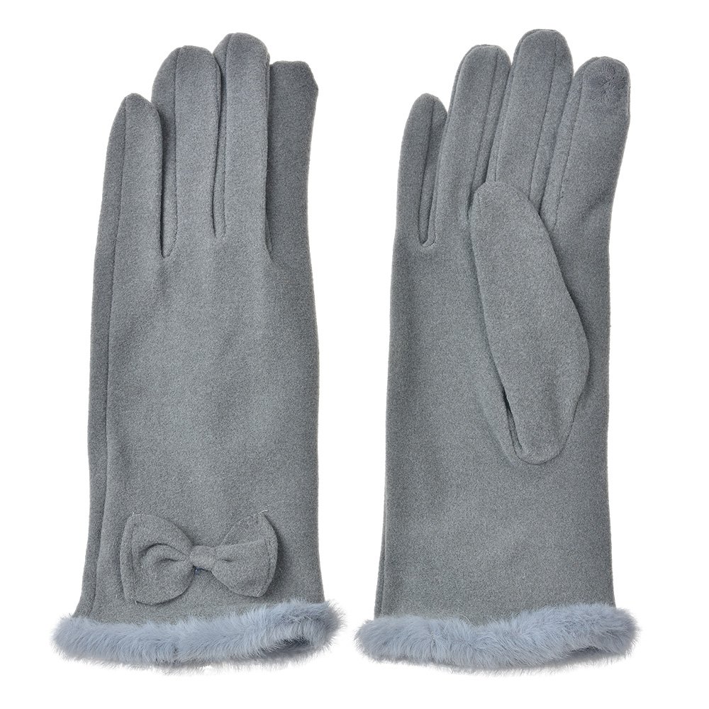 Gloves winter 9x23 cm gray polyester