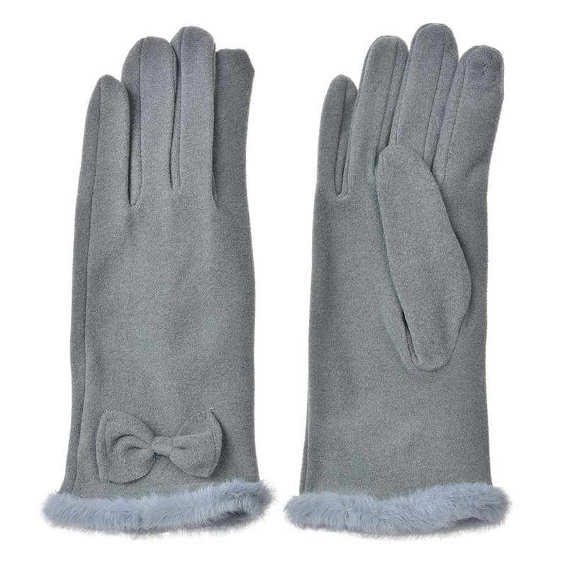 Gloves winter 9x23 cm gray polyester