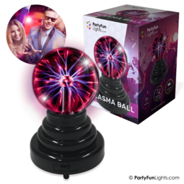 PartyFunLights - Mini bola de plasma de 3,5" - USB - Batería