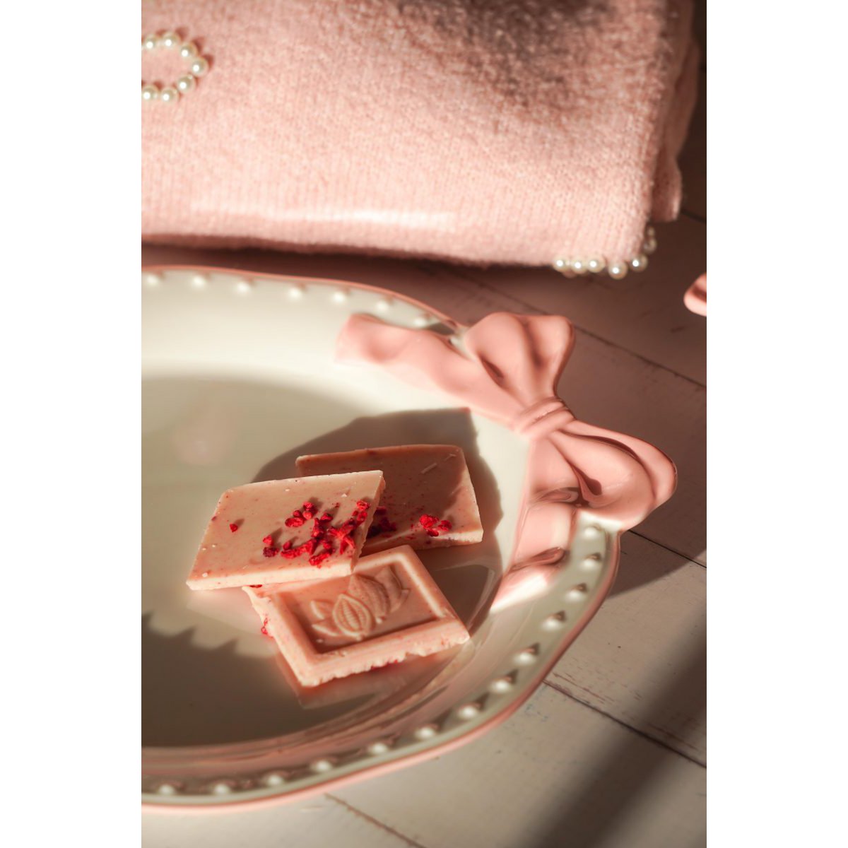 Dessert plate Ribbon Grace pink 22 cm Isabelle Rose
