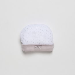 ENSEMBLE 4 PIÈCES (CHAPEAU+GANTS+BAVOIR+CHAUSSETTES) POUR NOUVEAU-NÉ (0-6 MOIS) - 100% COTON - MOD. BEIGE