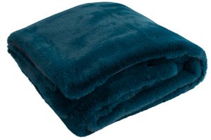 J -Line Plaid Cutie - Fleece Decke - Poly - Benzinblau - 180 x 130 cm