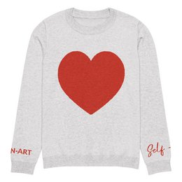 Hjerte - Strikket sweater med rund hals BLEACH