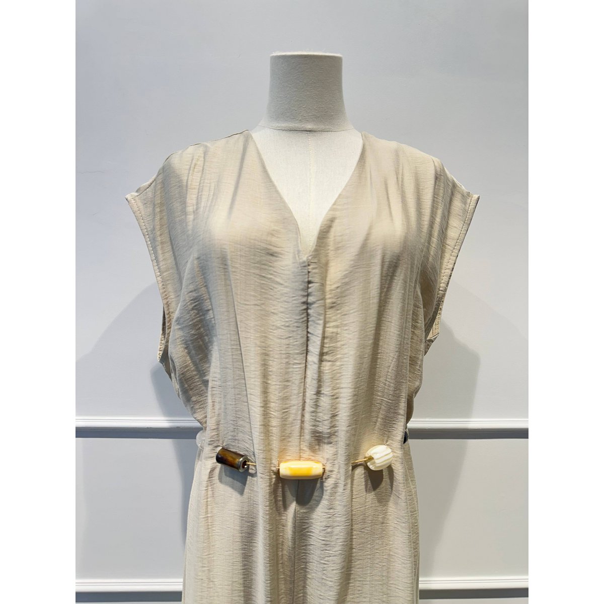 Robe-Combinaison Longue avec Ceinture de Perles - VISCOSE - 8800