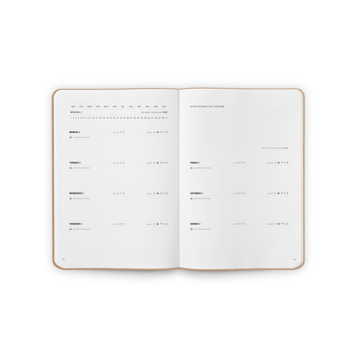 Wekelijks Planner Briefpapier Notitieboek