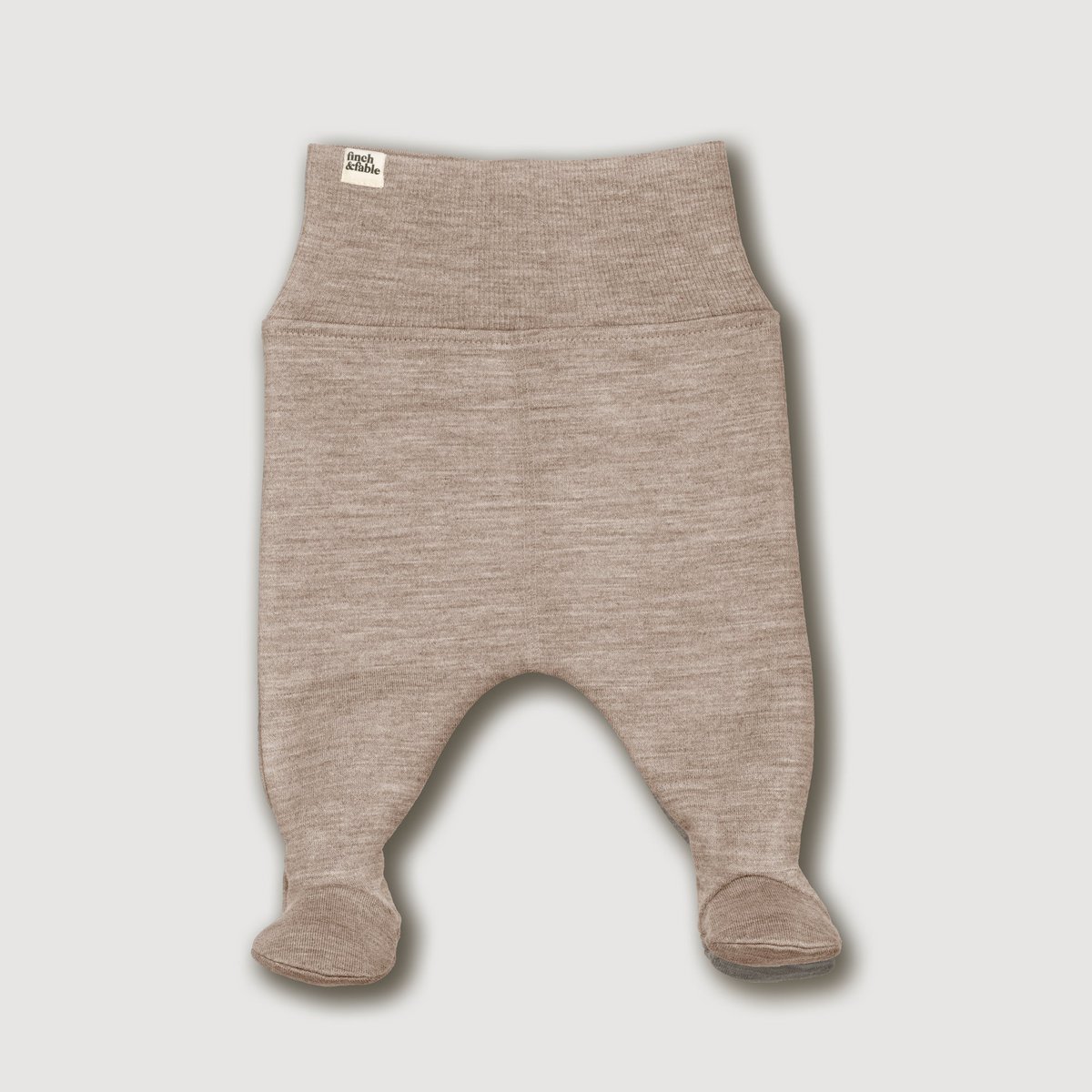 Uld Fleece Footed Bukser - Sand
