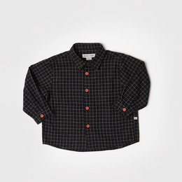  Black and white checked shirt with pockets, suitable for children aged 2-10 years.