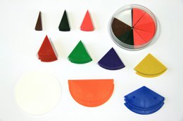 Parti frazionarie rotonde (71 parti) | Impara le frazioni a scuola di matematica RE-Plastic®