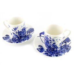 Service à expresso, oiseaux de Delft, Rijksmuseum