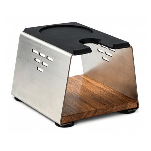 Tamper pressing station for portafilters up to 58 mm
