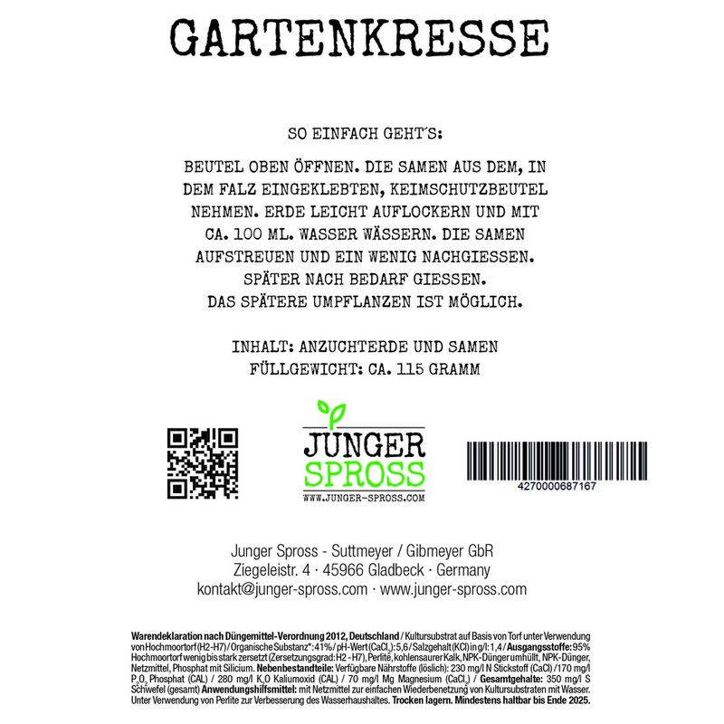 Garanti sans grains de beauté (cresson des jardins)