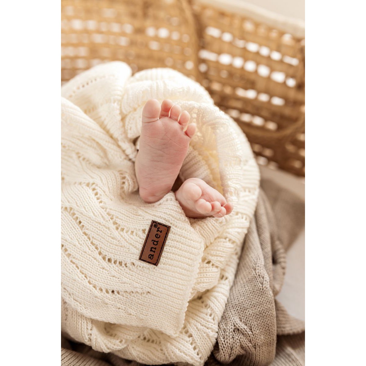 Couverture bébé AUSILIA - coton - CRÈME