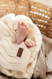 Couverture bébé AUSILIA - coton - CRÈME