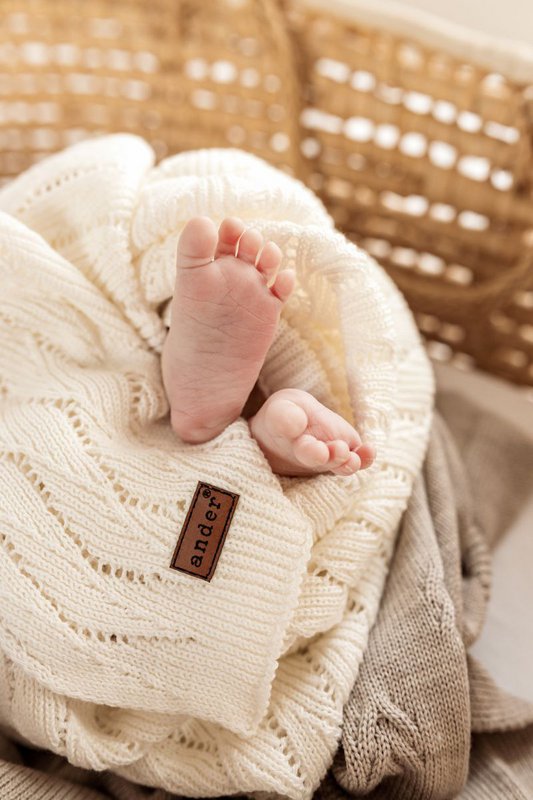 Couverture bébé AUSILIA - coton - CRÈME