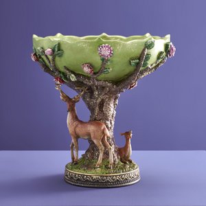 Schale m. Hirschen, Polyresin, 28x28x30cm