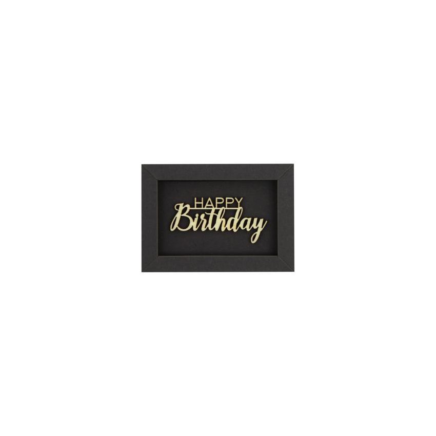 HAPPY BIRTHDAY- Rahmen Karte Holzschriftzug Magnet