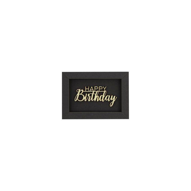 HAPPY BIRTHDAY- Rahmen Karte Holzschriftzug Magnet