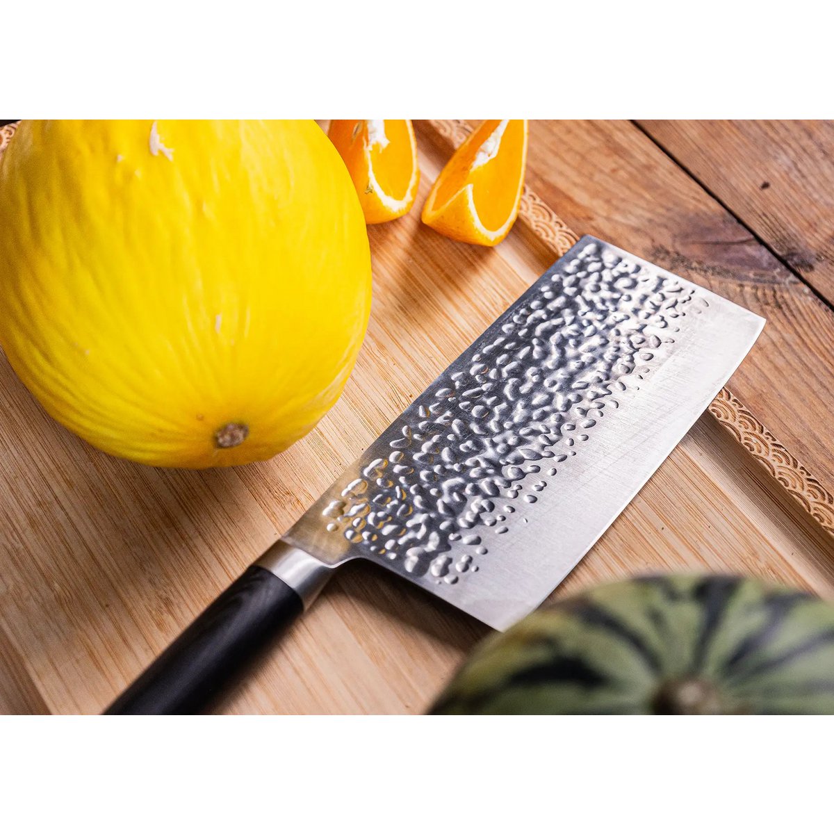 Knife - Cleaver with bamboo Saya and bamboo box - 190 mm blade
