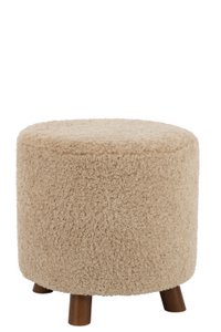 J-Line Poef Schaap Poot Polyester Beige
