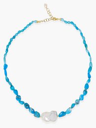 Collana Azzurra Turchese e Perle