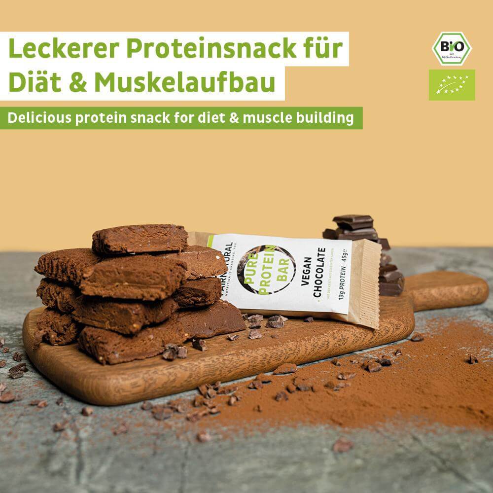 Barrita proteica ecologica vegana chocolate sin soja