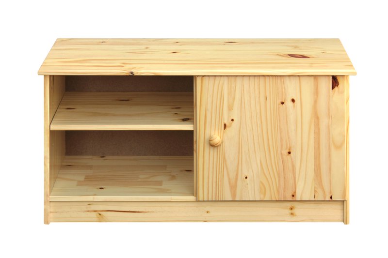 Shoe cabinet with 1 door and 2 open compartments