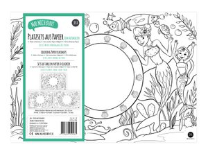 12 placemats for coloring motif mix zoo, pirate, mermaid