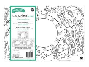 12 placemats for coloring motif mix zoo, pirate, mermaid