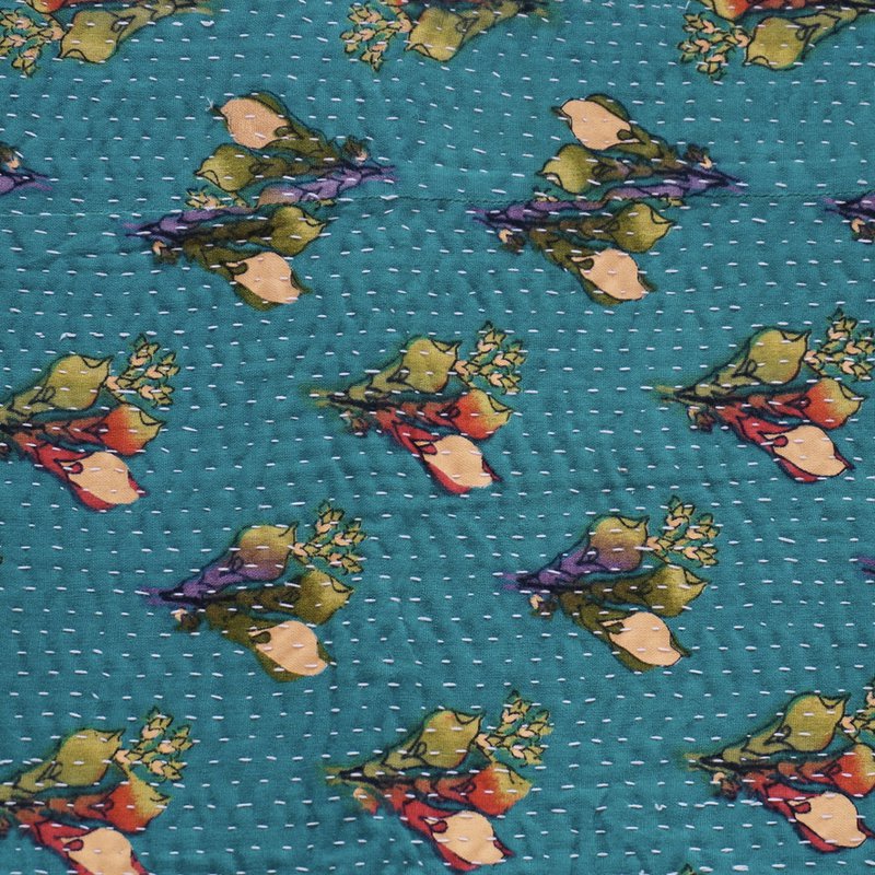 Rechthoekig Kantha kussen N°500