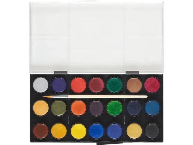 Waterverfdoos FC 21 kleuren (diameter 24cm) incl. penseel