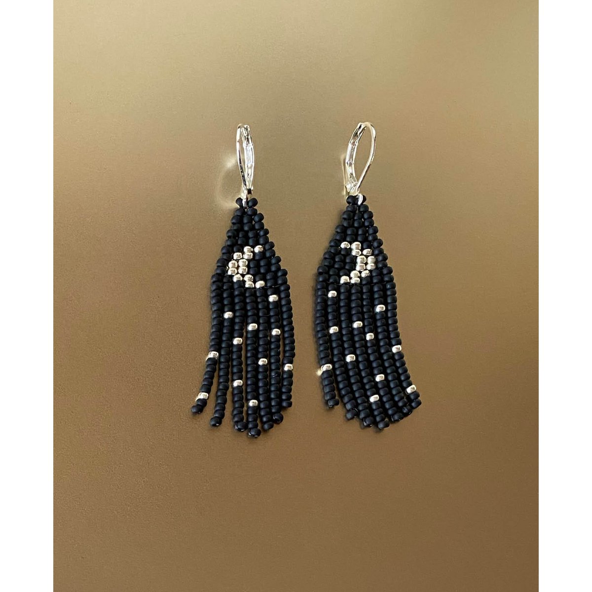 Pendientes • Tiny Moon, negro, dorado